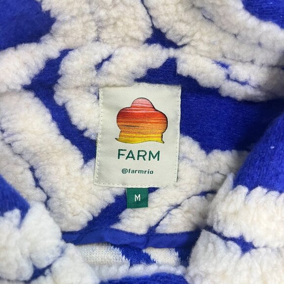 NWOT Farm Rio Wool Blend Hearts Fleece Oversized Coat Size M Multicolor - Picture 9 of 12